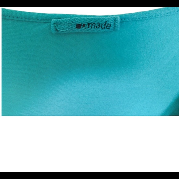 LA MADE Henley Pocket Tee/Top With Long Sleeves & V Cut Mint Green Size Small - Picture 8 of 9